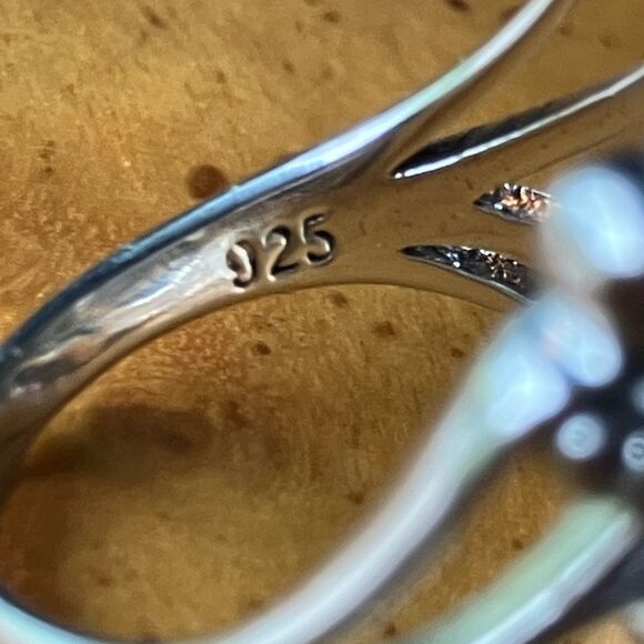 Natural Labradorite Sterling Silver Cocktail Ring Size 6 - Picture 6 of 10